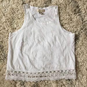 White crocheted crop top